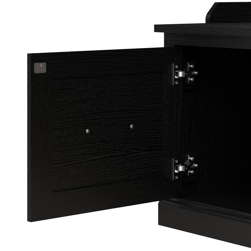 Woodland 40W Shoe Storage Bench with Doors by Bush Furniture