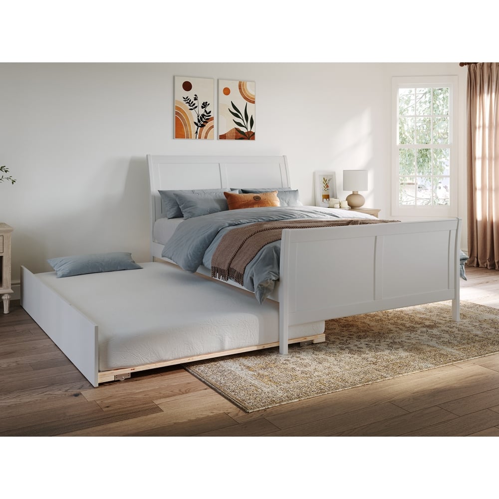 Portland Full Size Platform Bed with Matching Footboard & Trundle