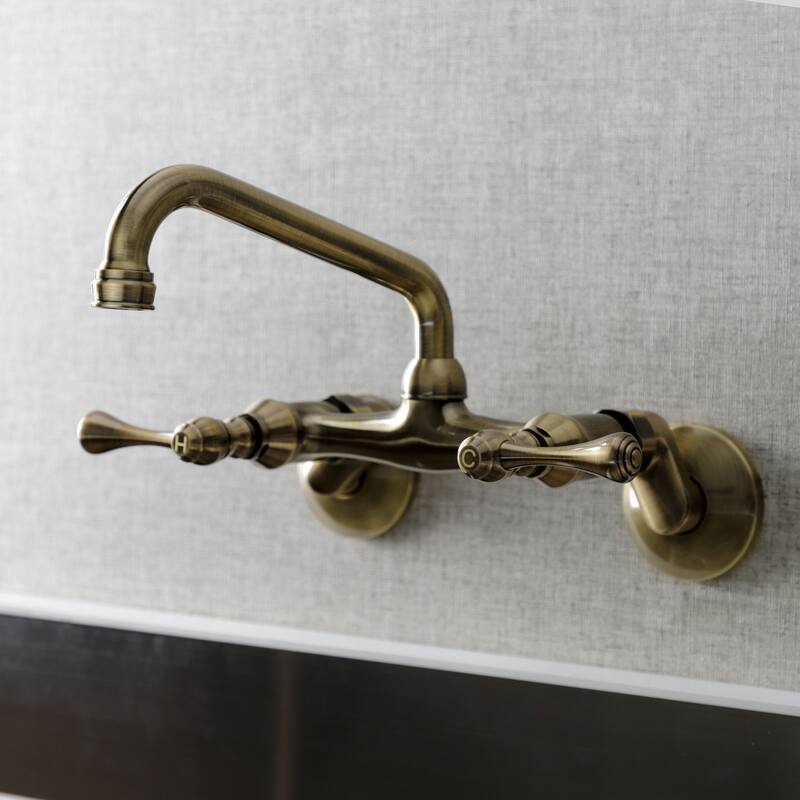 Kingston Brass Adjustable Center Wall Mount Kitchen Faucet