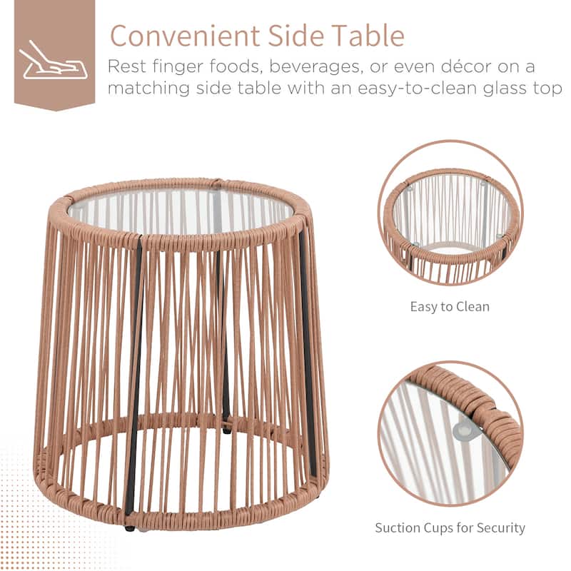 Outdoor 3-Piece Party Conversation Set With Coffee Table