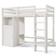preview thumbnail 13 of 18, White Twin Size Loft Bed with Wardrobe, Storage Shelves and Ladder for Kids, Boys and Girls