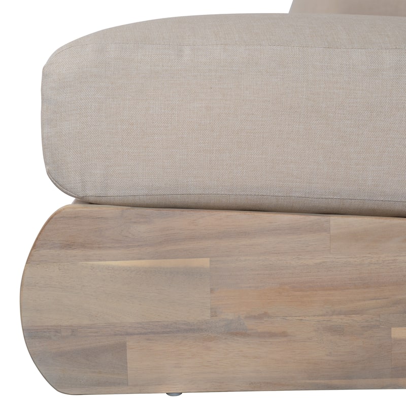 Roomfitters Outdoor Acacia Wood Lazy 3 Seater Sofa with Cushions