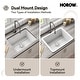 preview thumbnail 3 of 7, HOROW Undermount Kitchen Sink, 24" x 19" Dual Mount Large Fireclay Sink with Bottom Grid and Strainer Drain