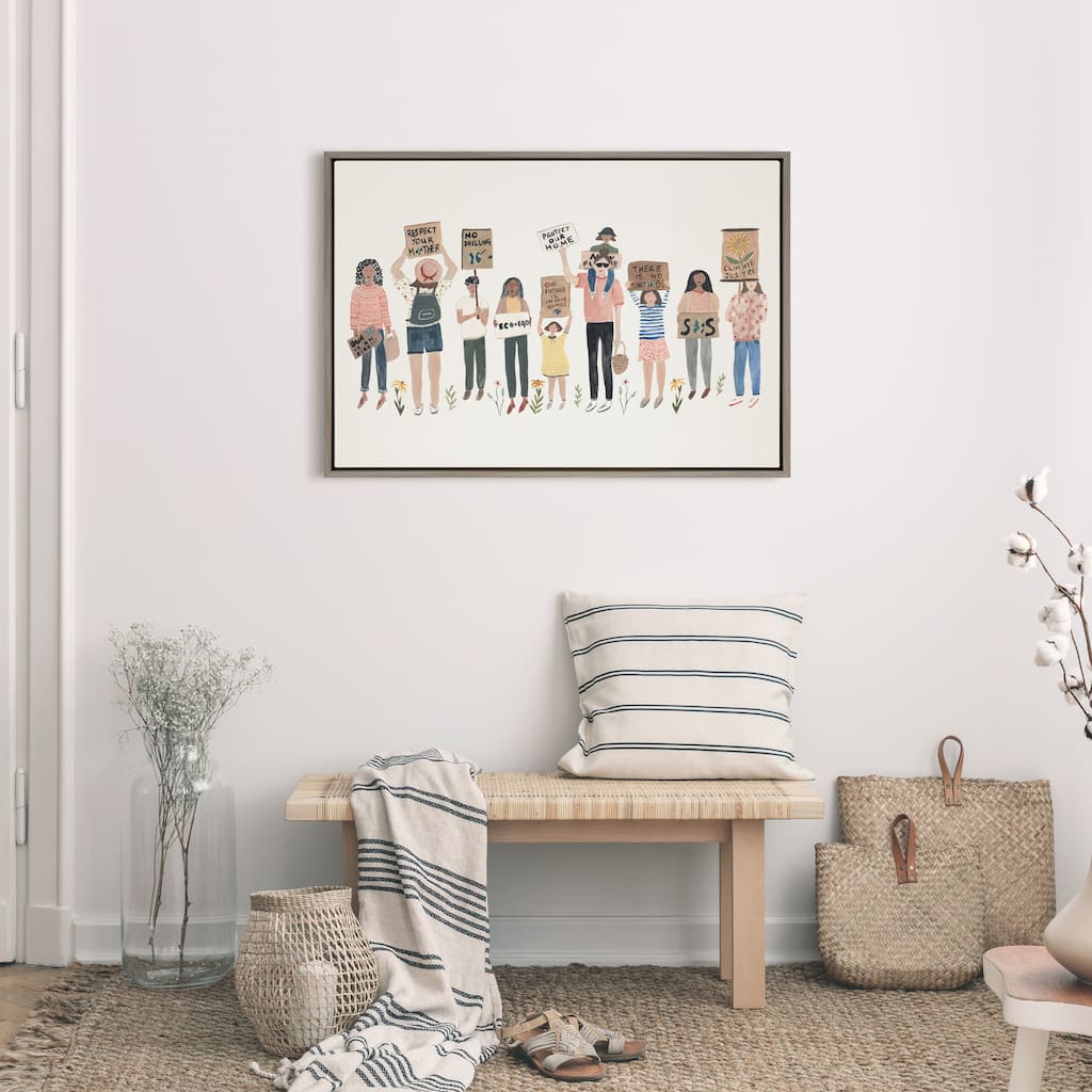Kate and Laurel Sylvie Climate Frame Canvas by Sara Boccaccini Meadows