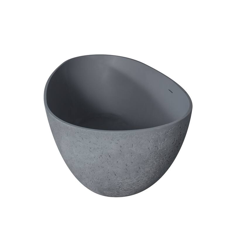 65 in.W Solid Surface Freestanding Flatbottom Soaking Bathtub - 65" x 33"