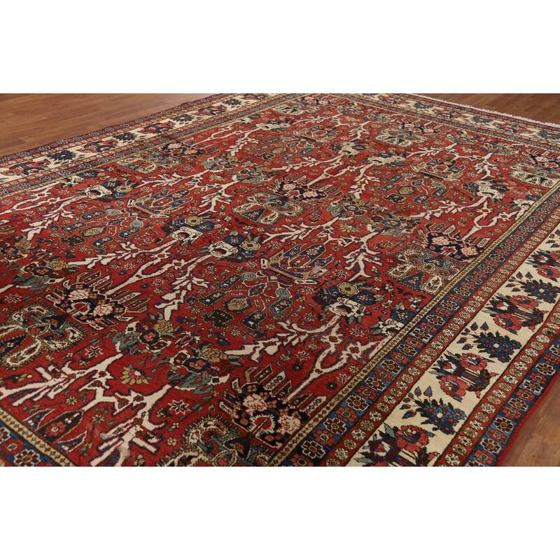 All-Over Bakhtiari Vintage Persian Area Rug Hand-Knotted Wool Carpet - 8'9" x 12'11"