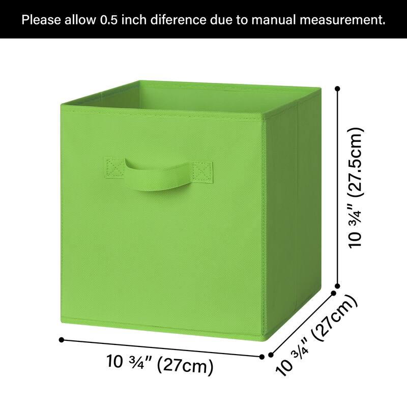6 Pack Fabric Storage Cube Bins, Collapsible Cube Organizers with Handles