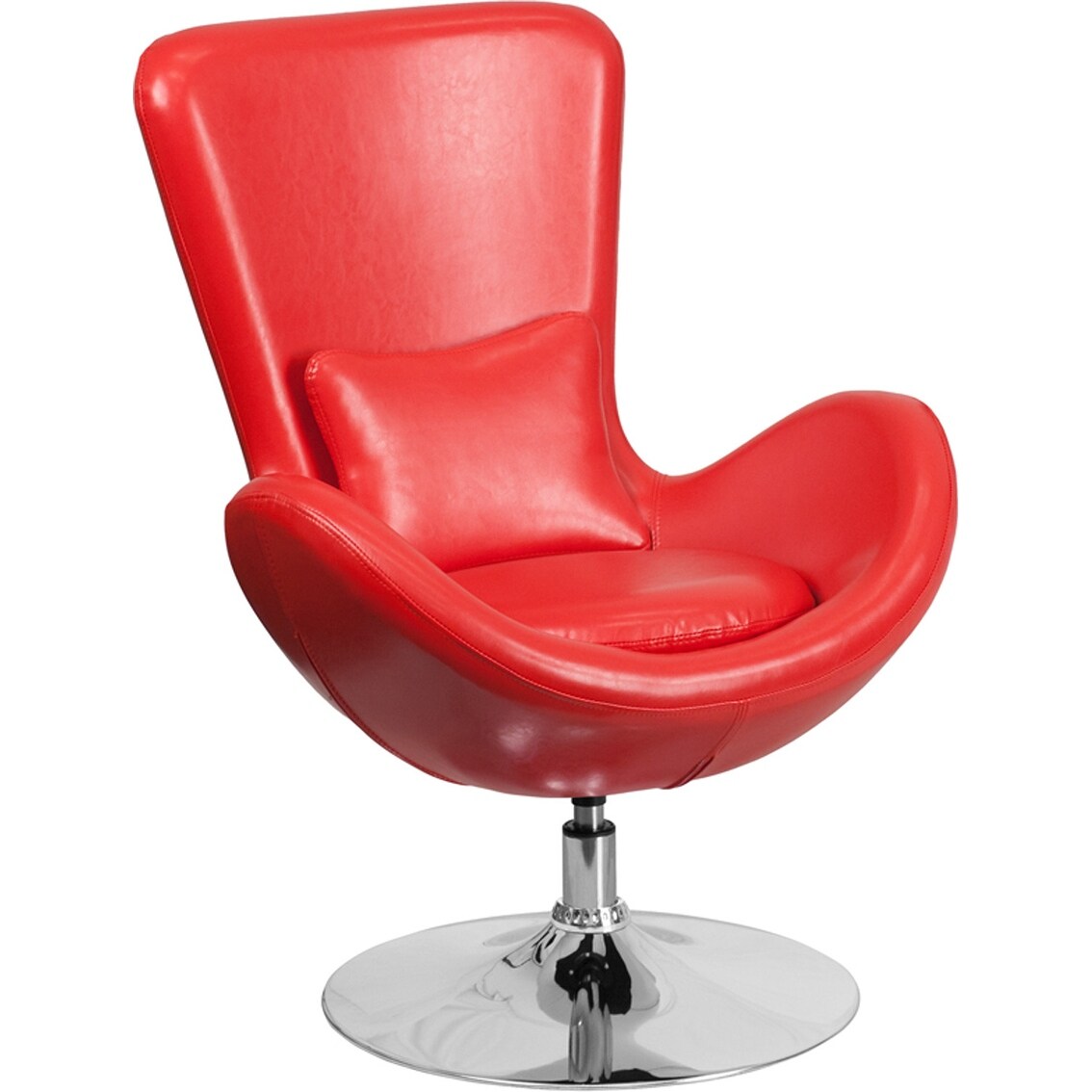 Brielle Red Leather Side Office Reception Guest Egg Chair Red Leather Side Office Reception