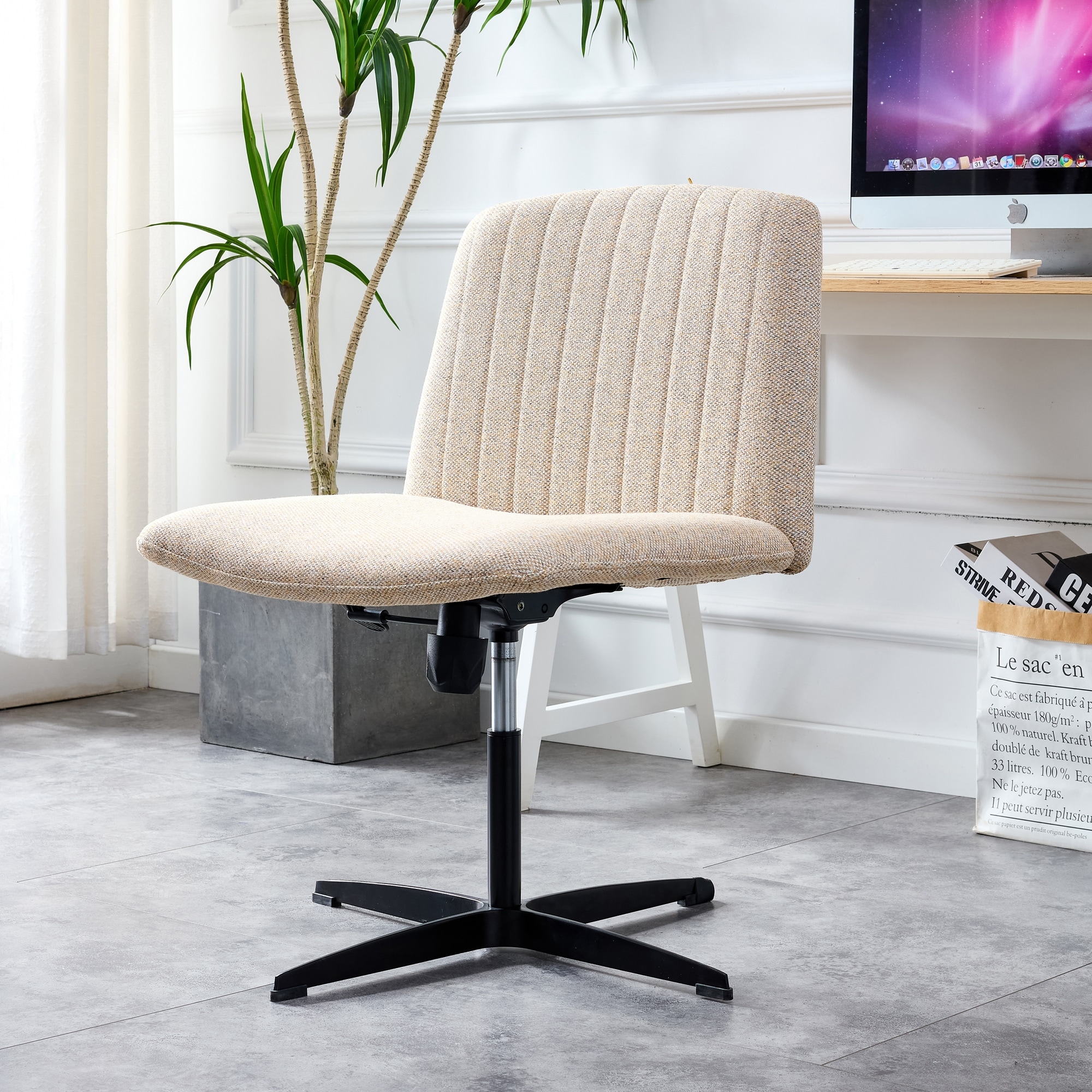 Wingback office chair no wheels clearance