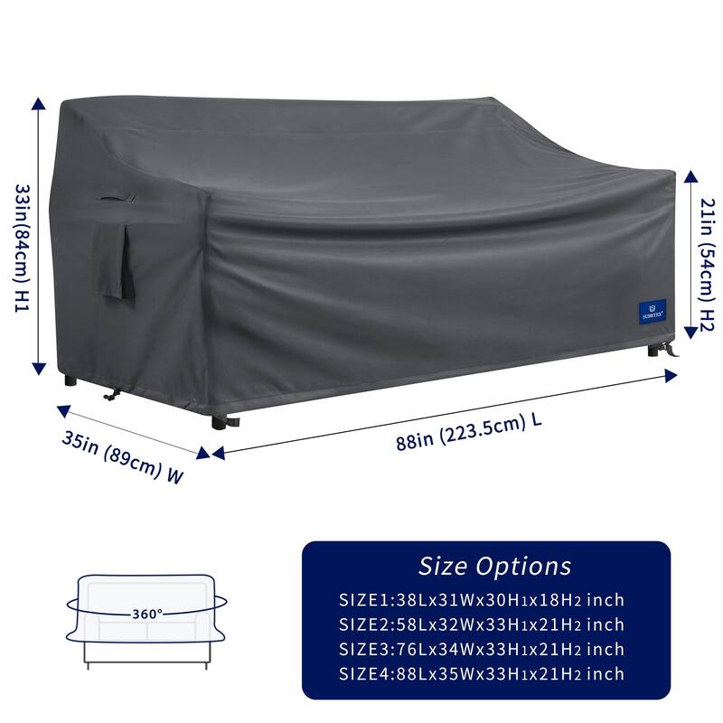Subrtex Outdoor Sofa Cover Waterproof Couch Cover Patio Furniture Protector