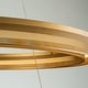 preview thumbnail 3 of 3, OB-2 Light 32'' Wide Round Antique Gold Modern Double Ring LED Chandelier For Dining Room