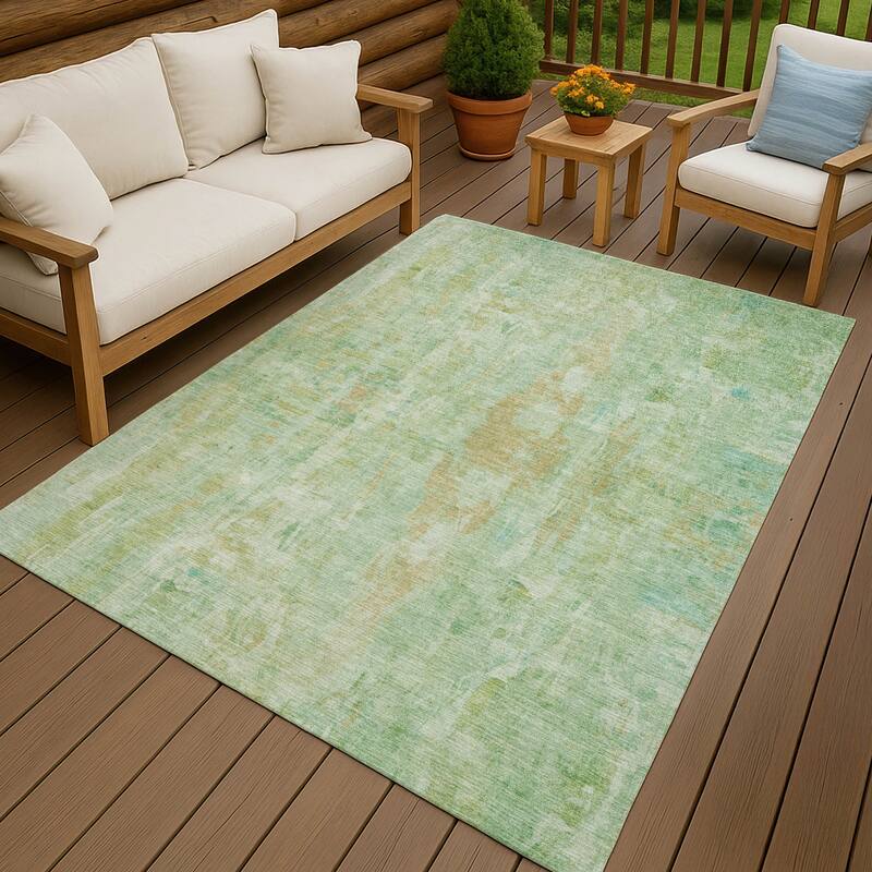 Machine Washable Indoor/ Outdoor Muted Ombre Chantille Rug