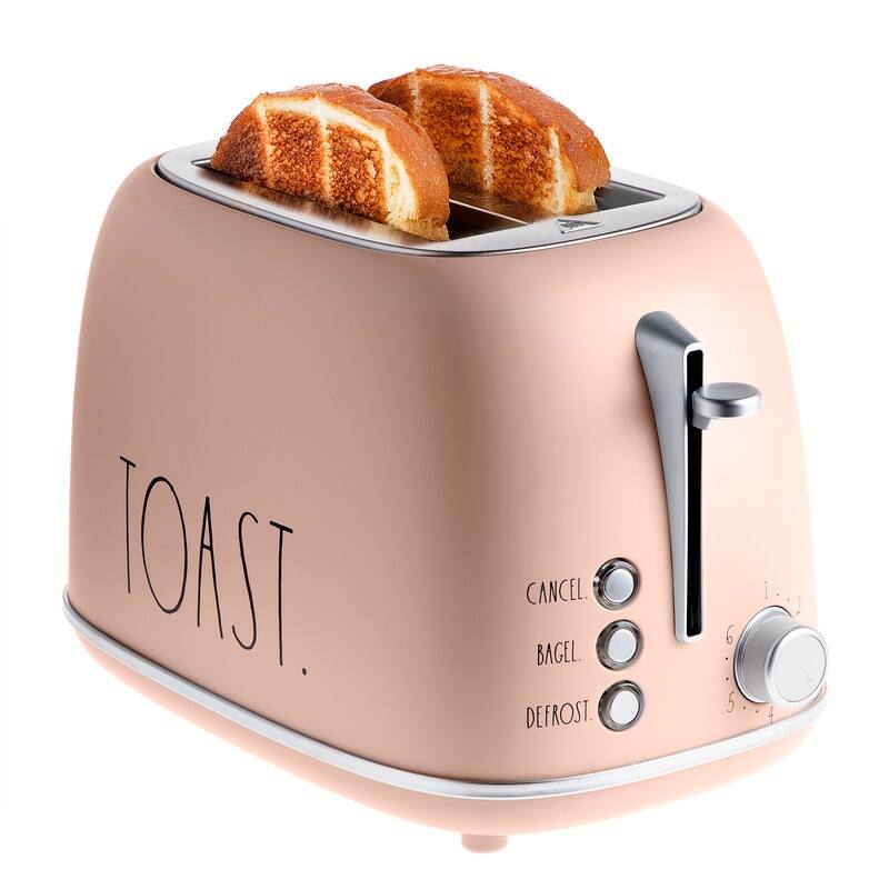 Rae Dunn Retro Rounded Bread Toaster, 2 Slice Stainless Steel - Blush