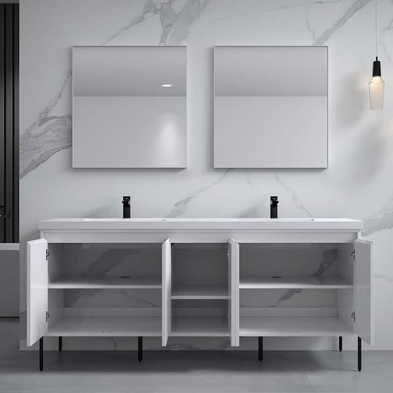 Ripple 72" Double Bathroom Vanity Kit (Assembly Required)