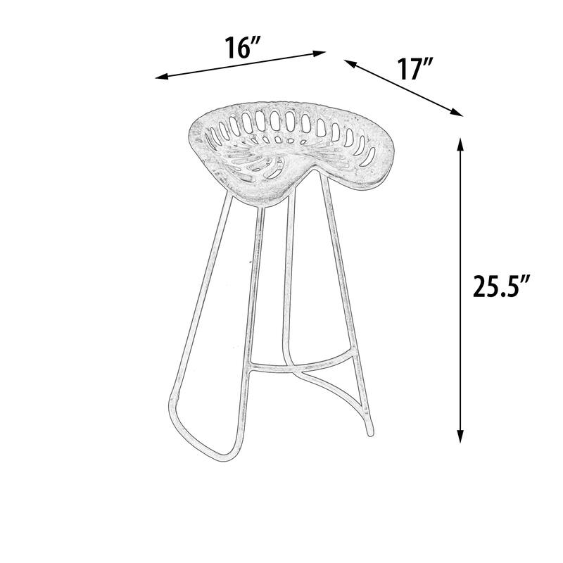 Cast Iron Tractor Seat Counter Height Industrial Stool