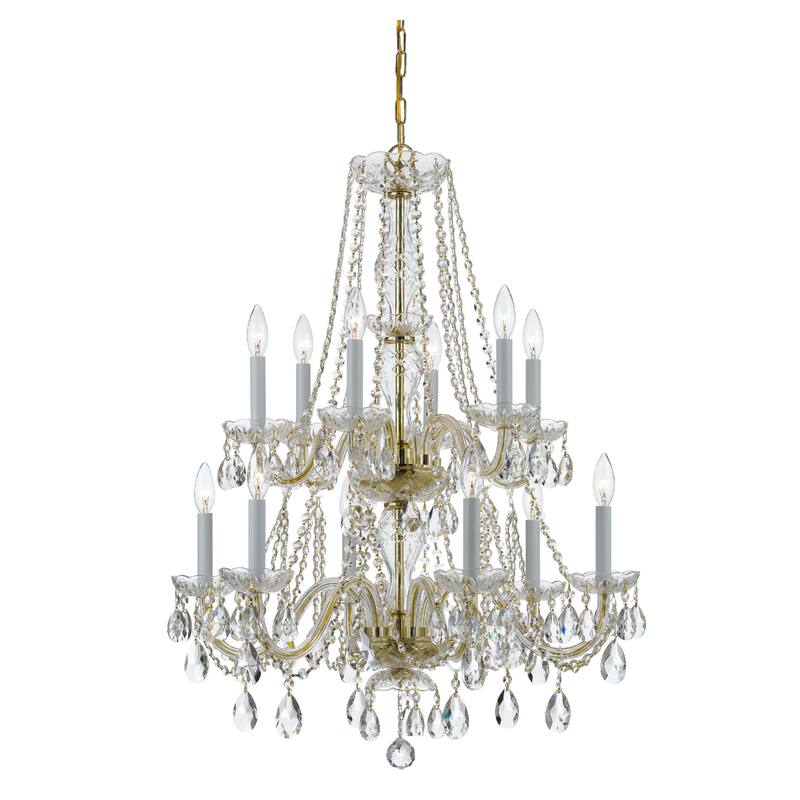 Crystorama Lighting Group Traditional Crystal 12 Light 26" Wide - Polished Brass