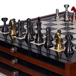 Check mate⁠ ⁠ Vintage Mid Century Ceramic Chess Set on Wood⁠ Dimensions:  Approx. ⁠ Board - 21.25 L x 21.25 W⁠ Pieces - 1.5 D x 3.75-5 H…