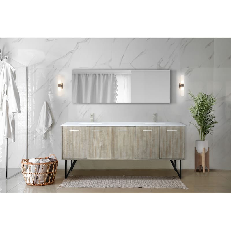 Lancy 24 in W x 20 in D Rustic Acacia Bath Vanity, Cultured Marble Top and 18 in Mirror