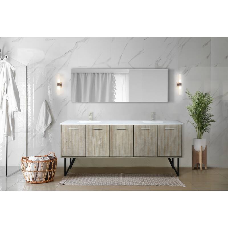 Lancy Rustic Acacia Bath Vanity, Cultured Marble Top and Mirror