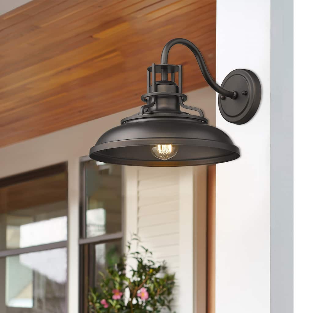 Outdoor Farmhouse Wall Light Barn Sconce Oil Rubbed Bronze Gooseneck Fixture