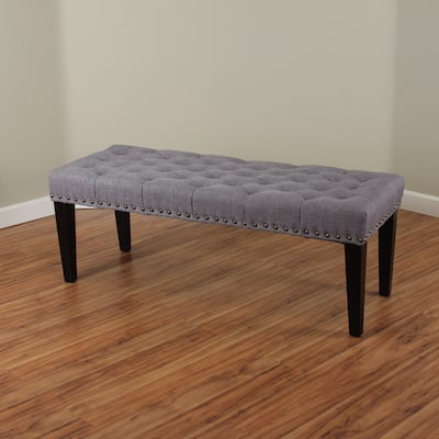 Sopri 49-inch Linen Upholstered Tufted Transitional Bench