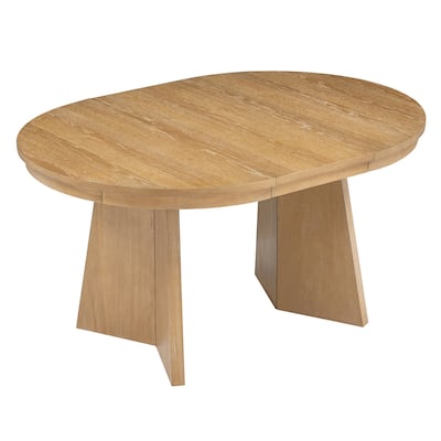 Retro Extendable Dining Table with a 16" Middle Leaf for Dining Room