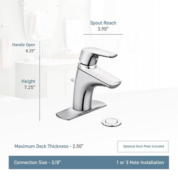 Shop Moen 6810 Single Handle Single Hole Bathroom Faucet From The