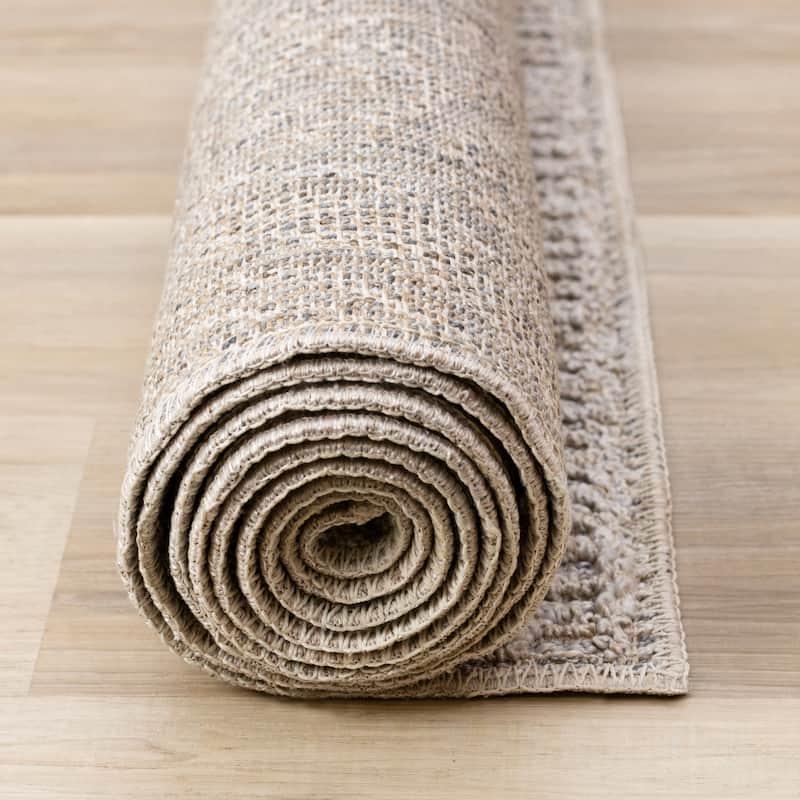 Alta Collection - Grey Beige Textured Area Rug, 2'0" x 3'3" - 2'0" x 3'3"