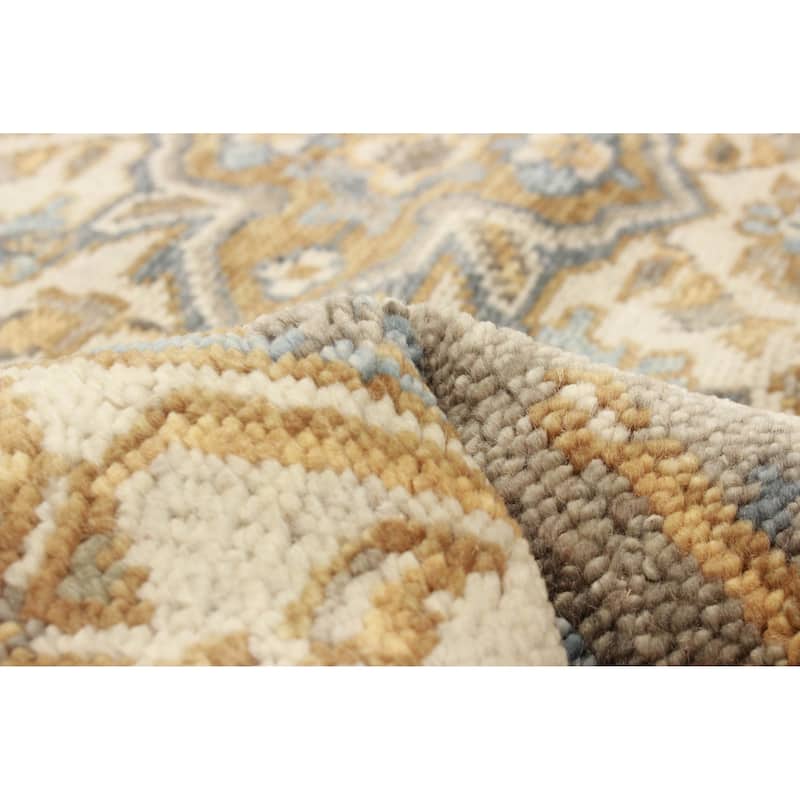 ECARPETGALLERY Hand-knotted Jules Serapi Dark Grey Wool Rug - 6'2 x 8'11