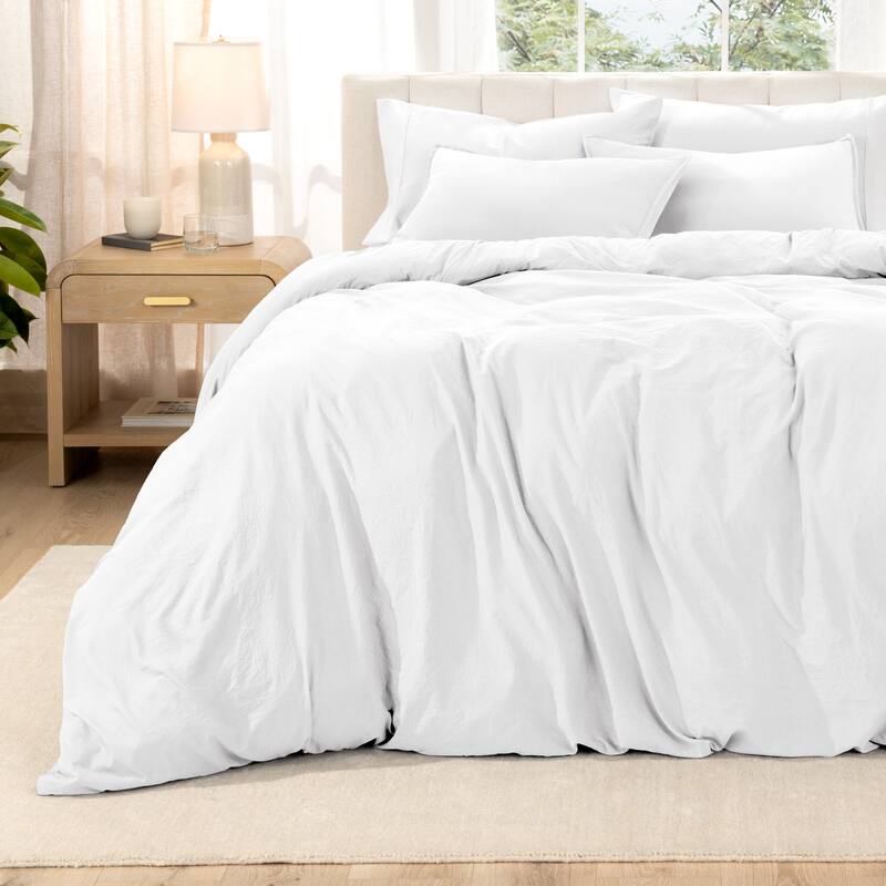 Bare Home Premium Washed Microfiber Duvet Cover and Sham Set