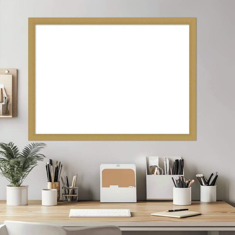Amanti Art Grace Brushed Gold Narrow Framed Dry Erase Magnetic Board