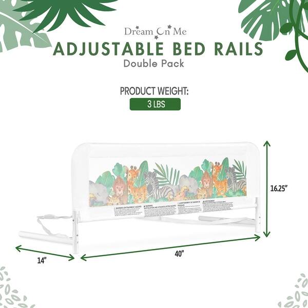 Dream On Me Adjustable Mesh Bed Rail in Pink