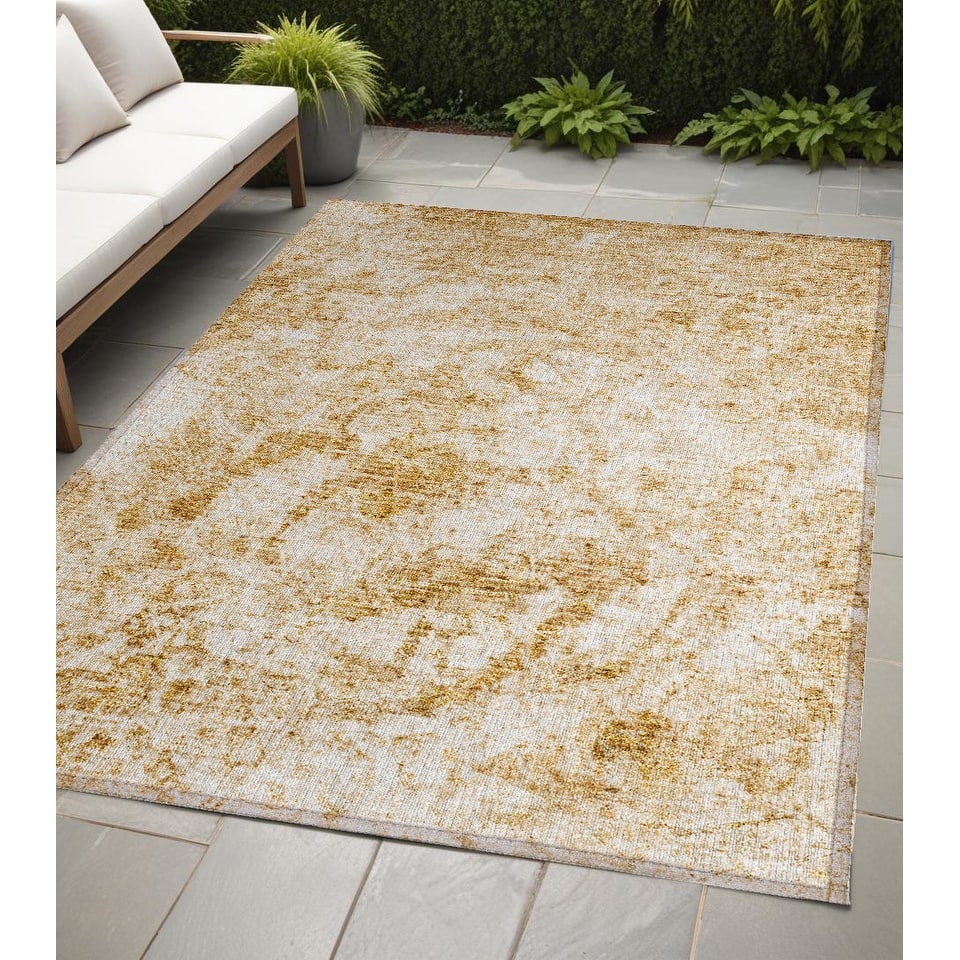 Cana Modern Art-Inspired Weather Resistant Classic Meets Modern Outdoor Rug