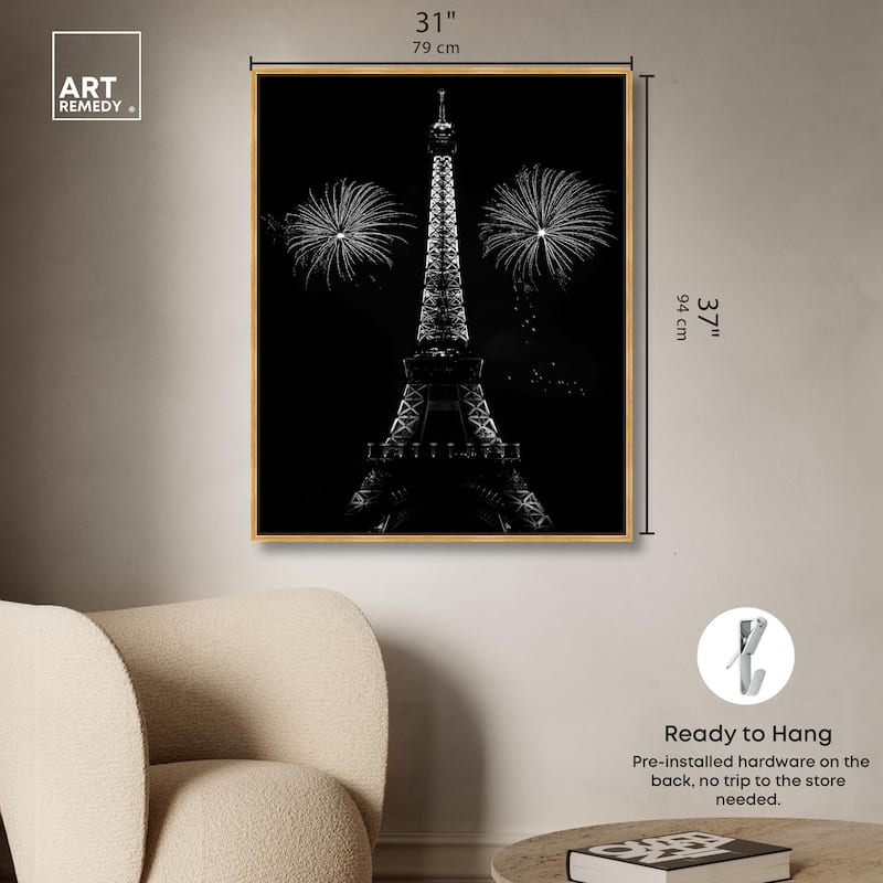 Fireworks Over Paris Canvas by Art Remedy