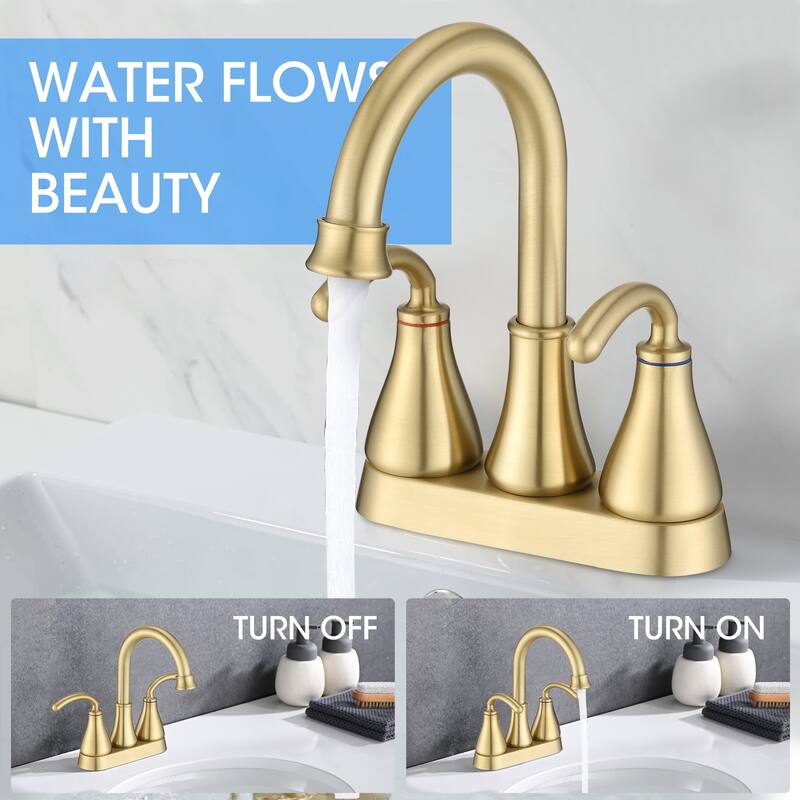 DORNBERG 2 Handles Bathroom Faucet with Pop-up Drain