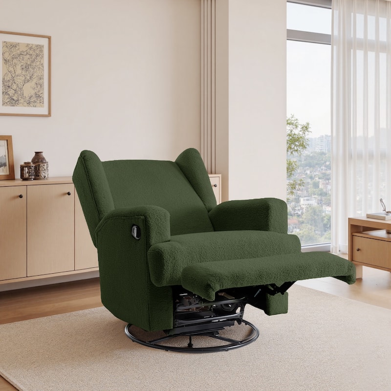 UIXE Upholstered Modern Swivel Glider Rocker Recliner