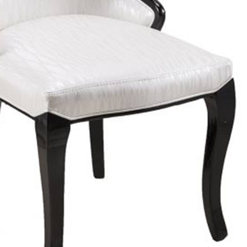 Black/White Faux Leather Upholstered Wood Frame Dining Chair, Set of 2, Sturdy Dining Chair for Dining Rooms - 17.5