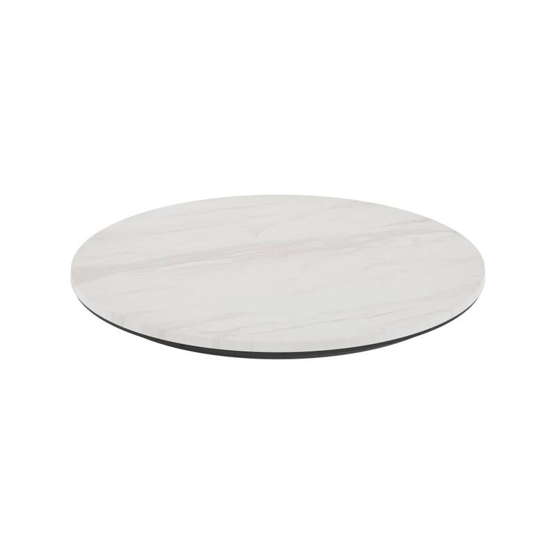 Commercial HPL Wrapped Seamless Scratch and Stain Resistant Tabletop - 23.5" White Faux Marble
