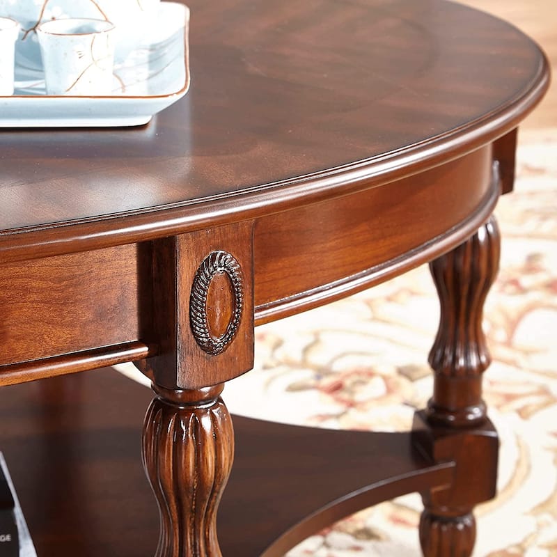 Solid Wood Coffee Table Console Table with Storage Drawer