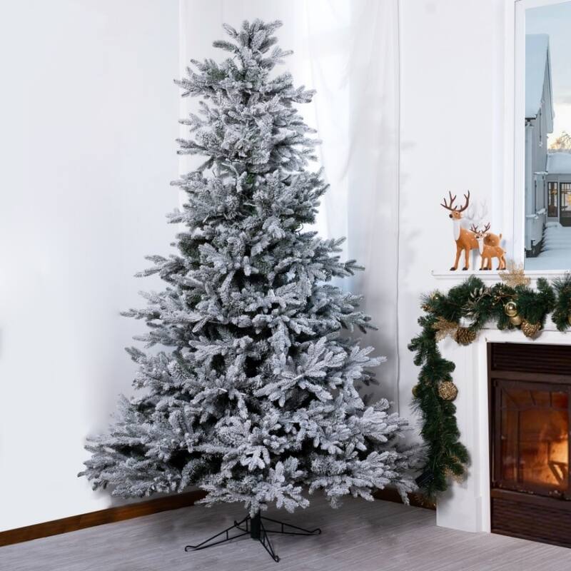 7/8FT Artificial Fir Christmas Tree with Metal Stand for Decor - 7 Foot