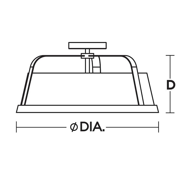 AFX LIZC18MB Lizzette 2 Light 18" Wide Semi-Flush Ceiling Fixture