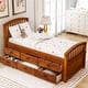 preview thumbnail 35 of 39, Twin Bed with Storage, Twin Size Daybed with 6 Drawers, Wood Storage Bed Frame, Twin Size Platform Bedframe, Solid Wood Bedframe