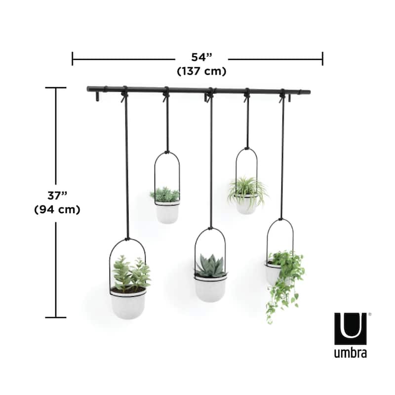 Umbra 1018086 Triflora 7-1/4" Wide Steel Hanging Planters