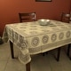 preview thumbnail 1 of 0, Cotton Floral Geometric Circle Print Tablecloth Rectangle - 60 x 90 inches Off White