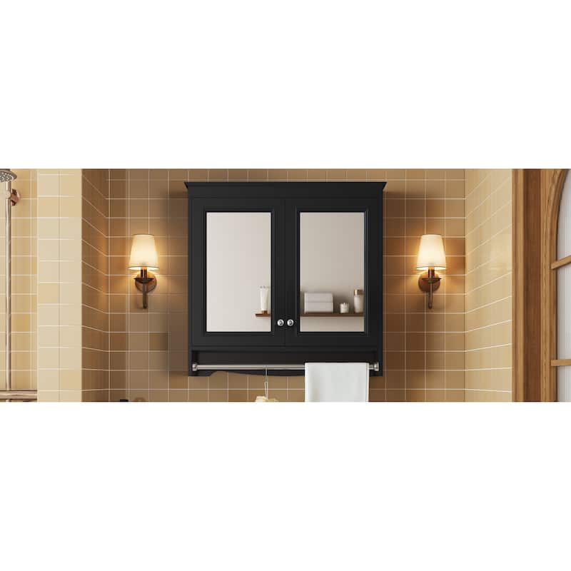 3-in-1 Bathroom Mirror Cabinet, 30"Wall Mounted Medicine Cabinet with Adjustable Shelves & Soft Close Doors