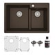 preview thumbnail 59 of 65, Karran 33" Top Mount Large/Small Bowl Quartz Kitchen Sink Kit - 33" x 22" x 9"