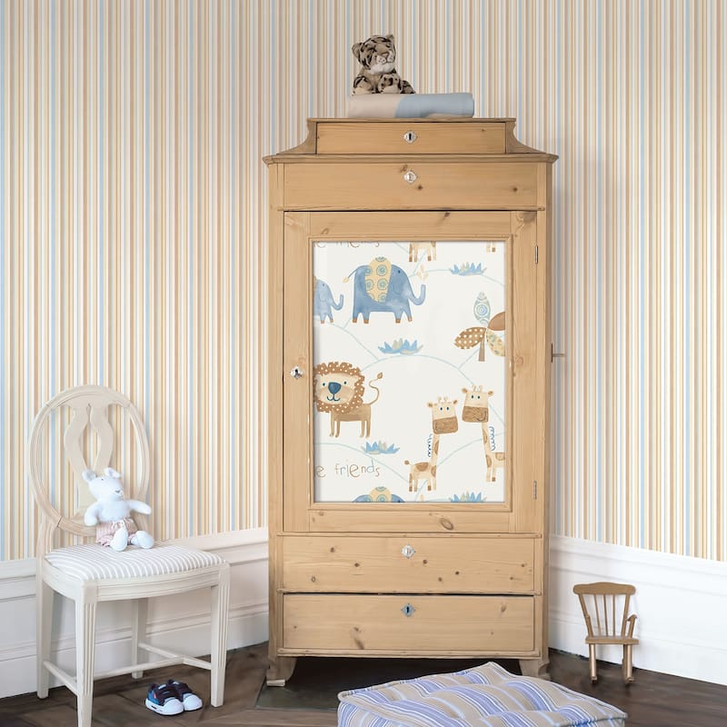 Galerie Wallcoverings Just 4 Kids 2 Multi-Color Stripe Non-woven Matte Wallpaper Roll