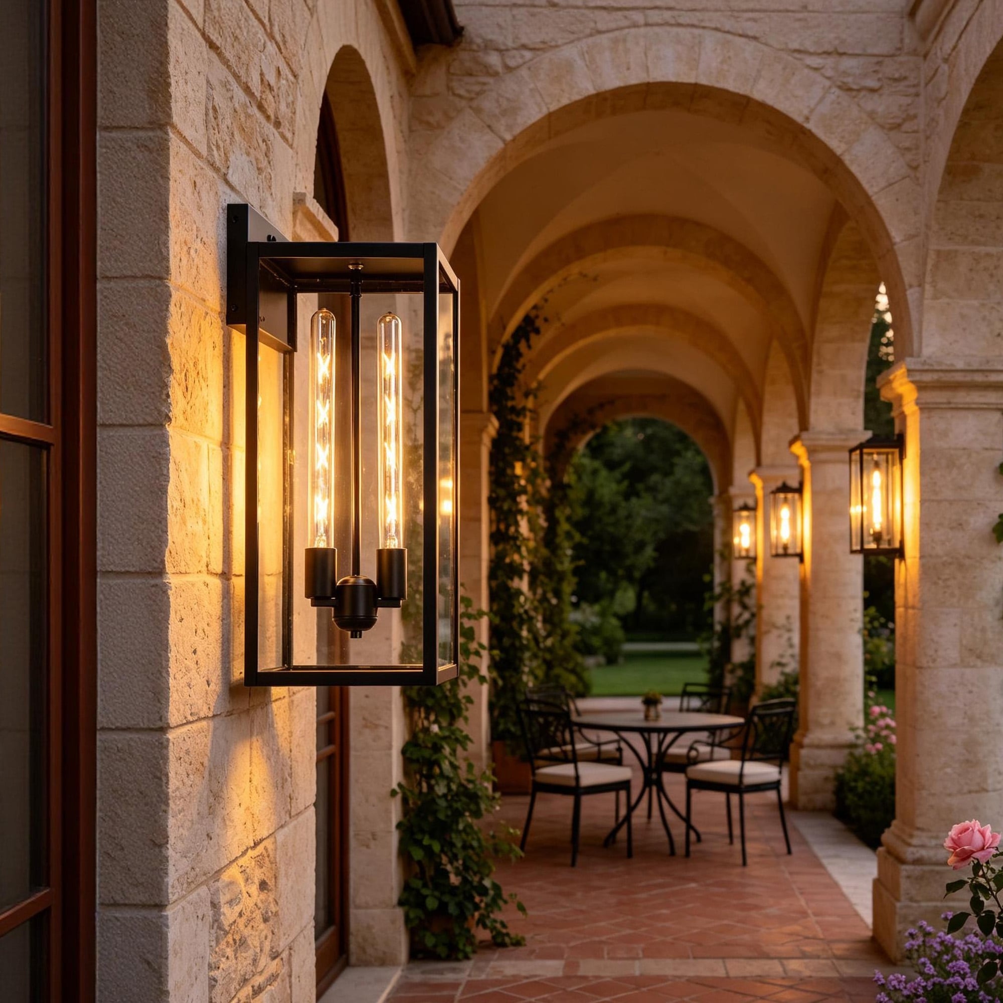 Large Medium Iron Rectangular Outdoor Wall Light