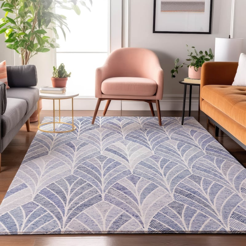 Premium Washable Super Soft Chic Mosaic Mayfield Rug - Denim - 3' x 5'