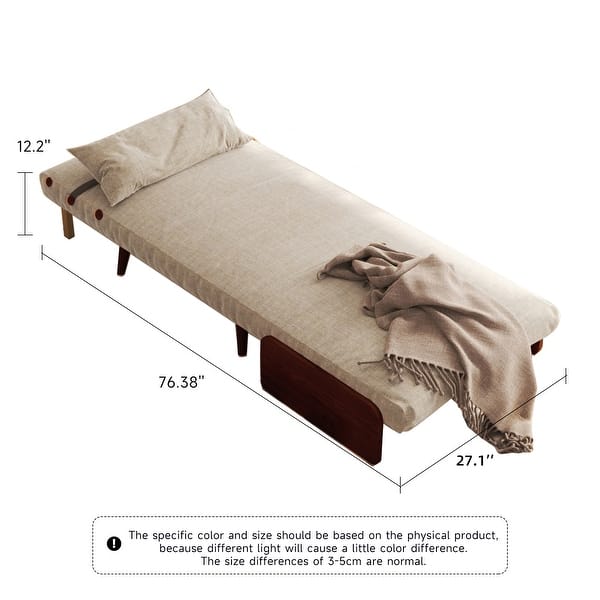 dimension image slide 8 of 22, JASIWAY Modern Upholstered Convertible Sofa Bed